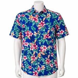 Tommy Hilfiger Men's S/D Custom Fit Tropical Front Pocket Button Up Shirt Size M